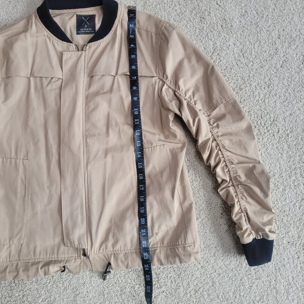 *NWOT* Antioch Ruched Sleeve Bomber Jacket Streetwear Lightweight Coat Sz S - Picture 6 of 9